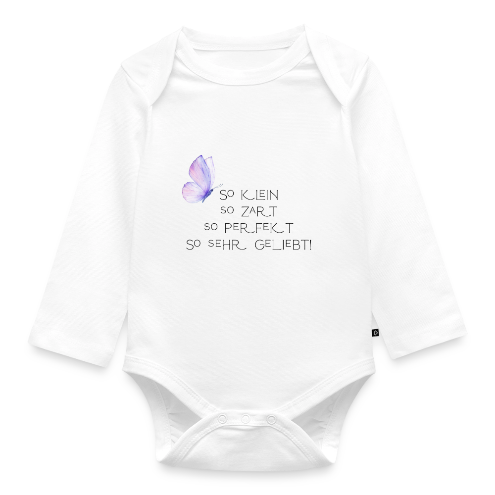 Baby Bio-Langarm-Body So klein So Zart So Perfekt So Geliebt - Weiß