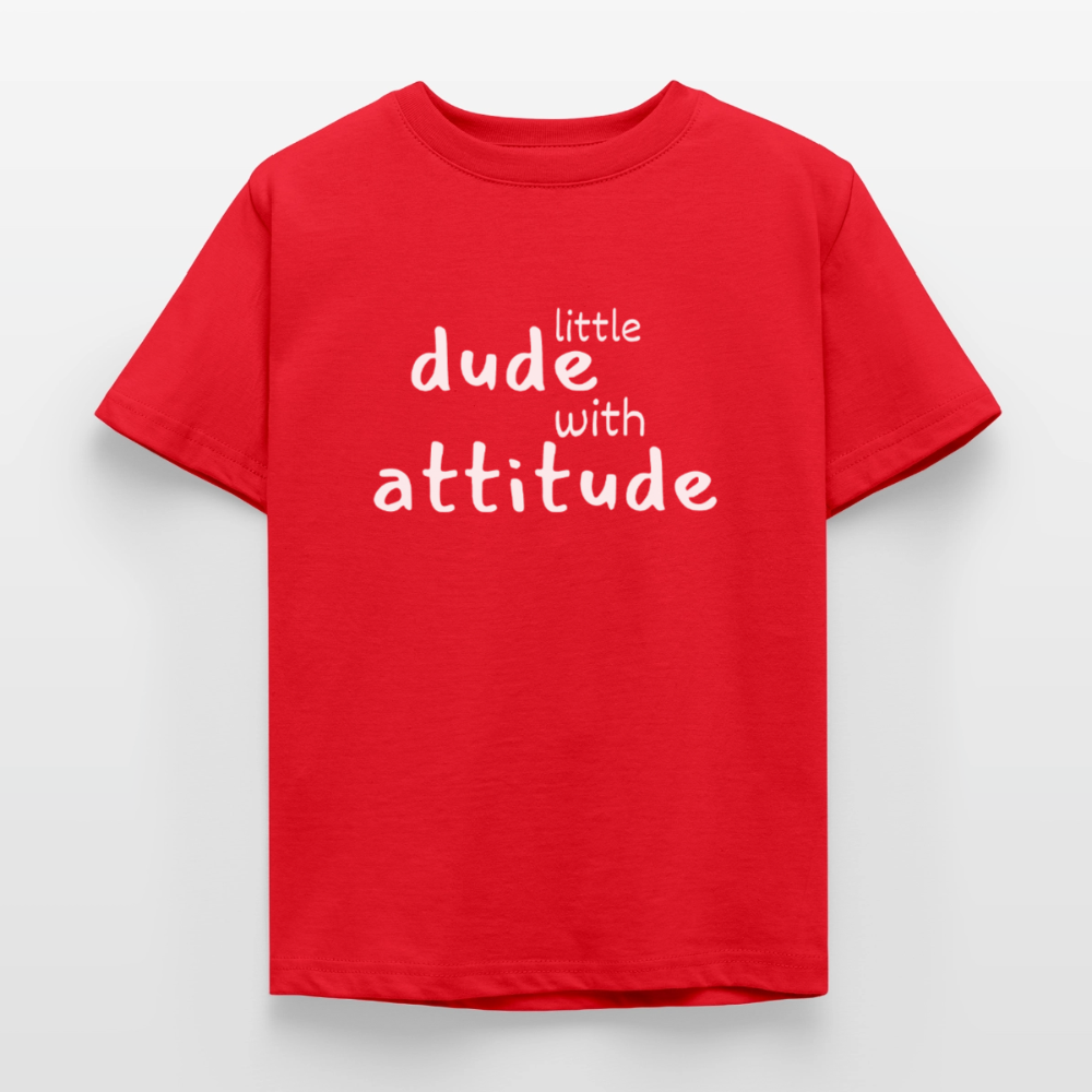 Kinder T-Shirt little dude with attitude - Rot