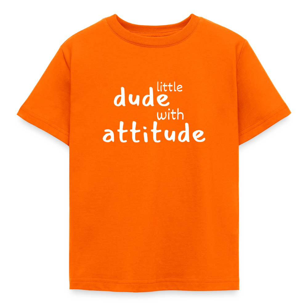 Kinder T-Shirt little dude with attitude - Orange