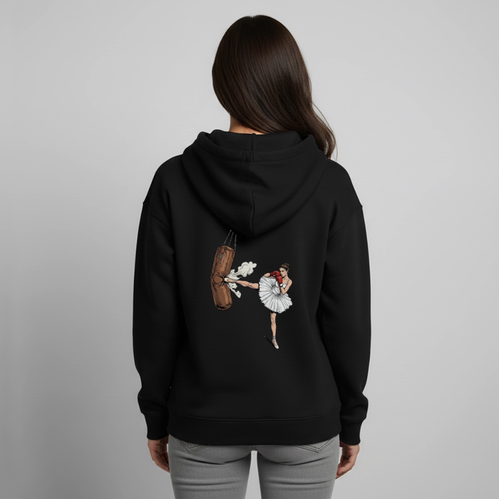 Oversized Unisex Hoodie von Stanley/Stella Ballerina Kick - Schwarz