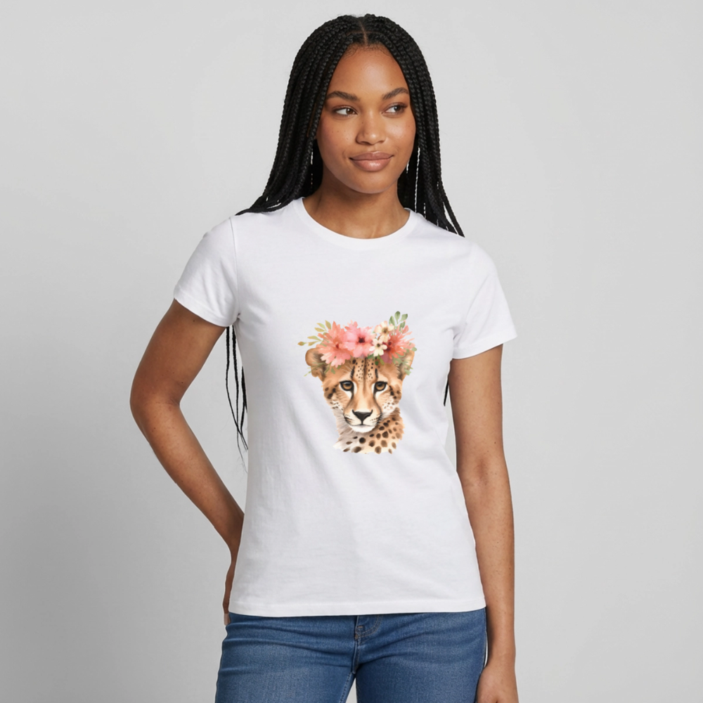Frauen T-Shirt cheetah - Weiß