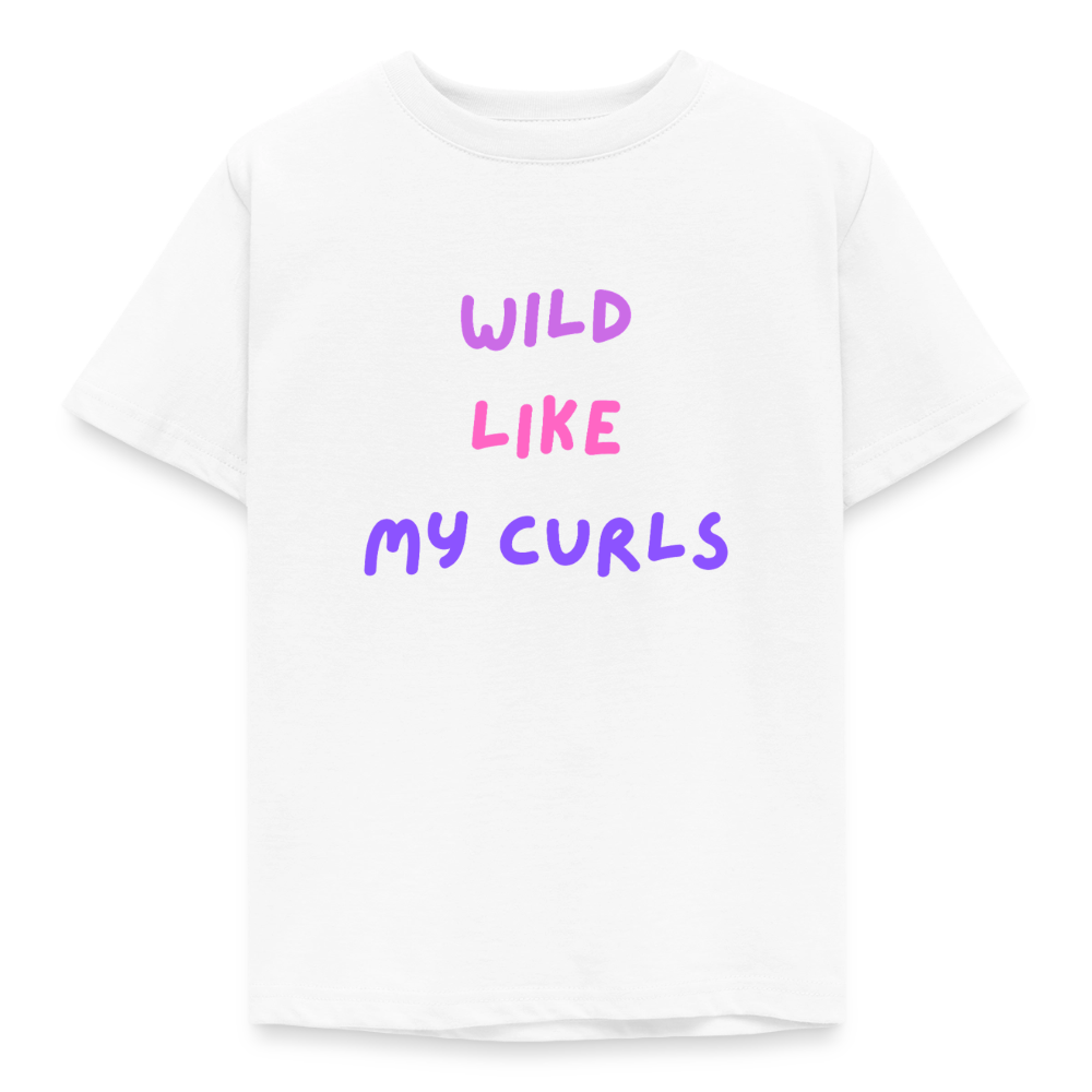 Kinder T-Shirt wild like my curls - Weiß