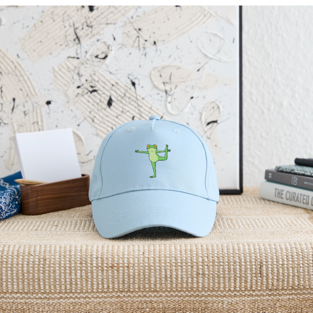 Kinder Bio Basecap Yoga Frog - Hellblau