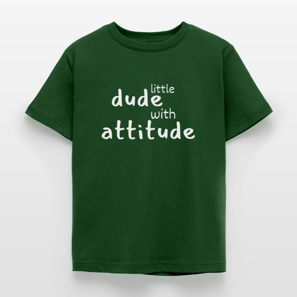 Kinder T-Shirt little dude with attitude - Forstgrün 
