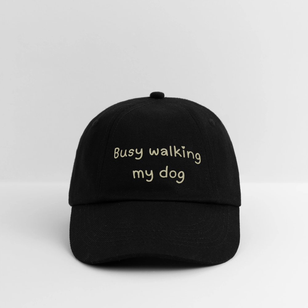 Baseballkappe Busy walking my dog - Schwarz/Schwarz