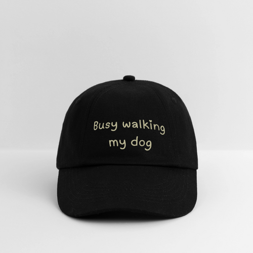 Baseballkappe Busy walking my dog - Schwarz/Schwarz
