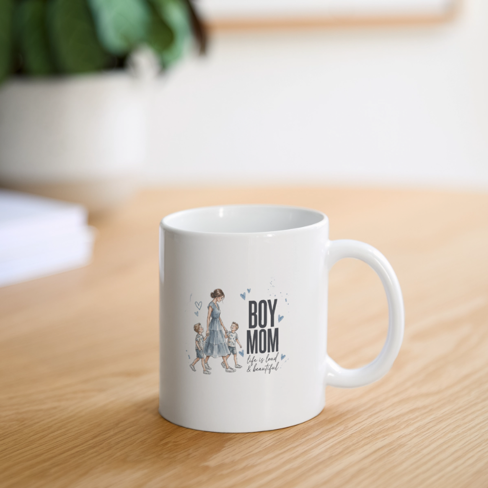 Tasse boy mom - Weiß