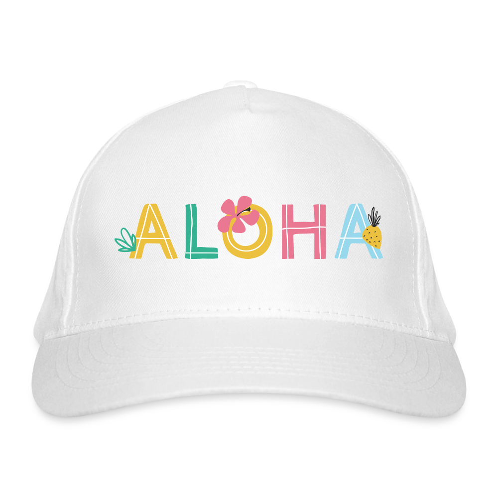 Bio-Baseballkappe Aloha - Weiß