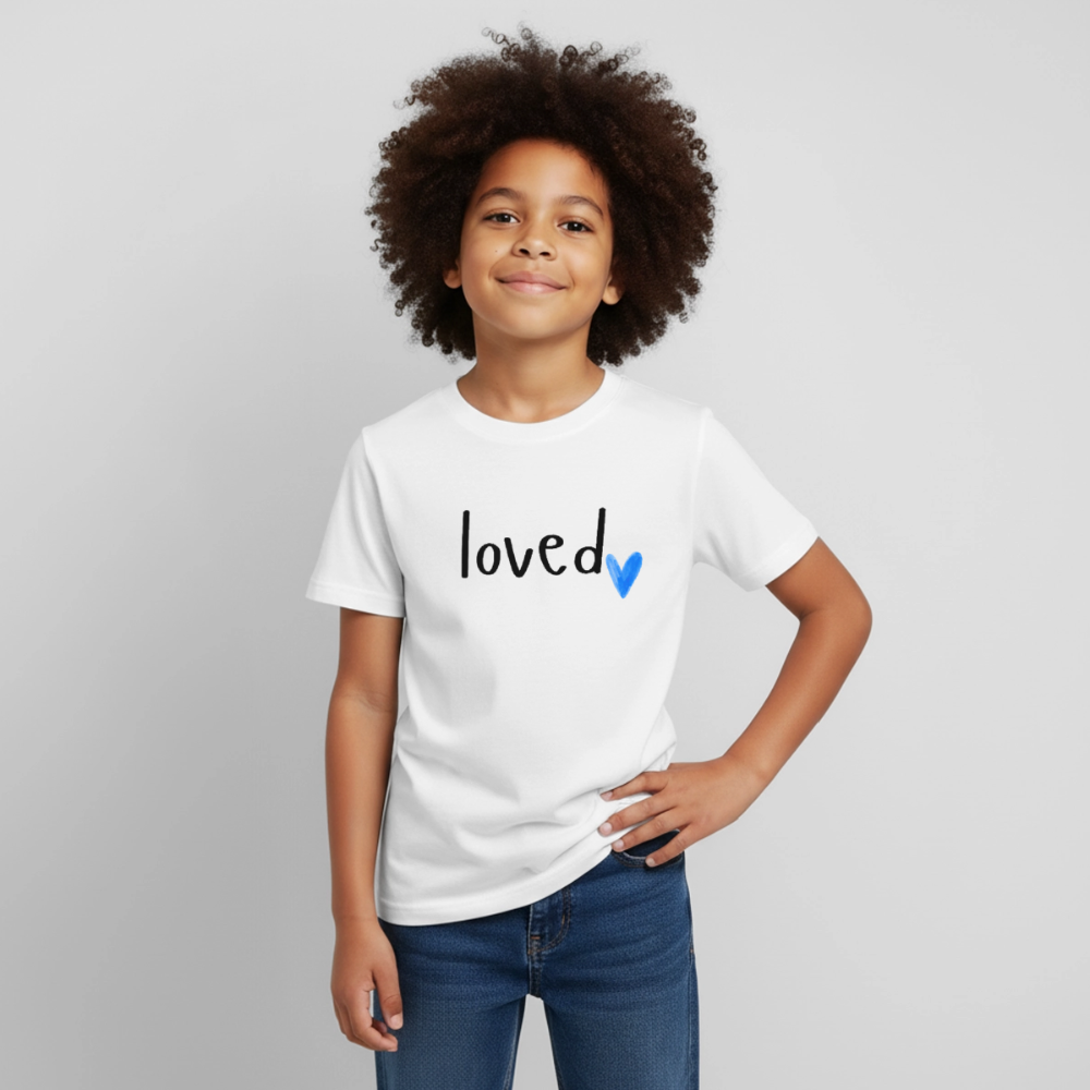 Kinder T-Shirt loved - Weiß