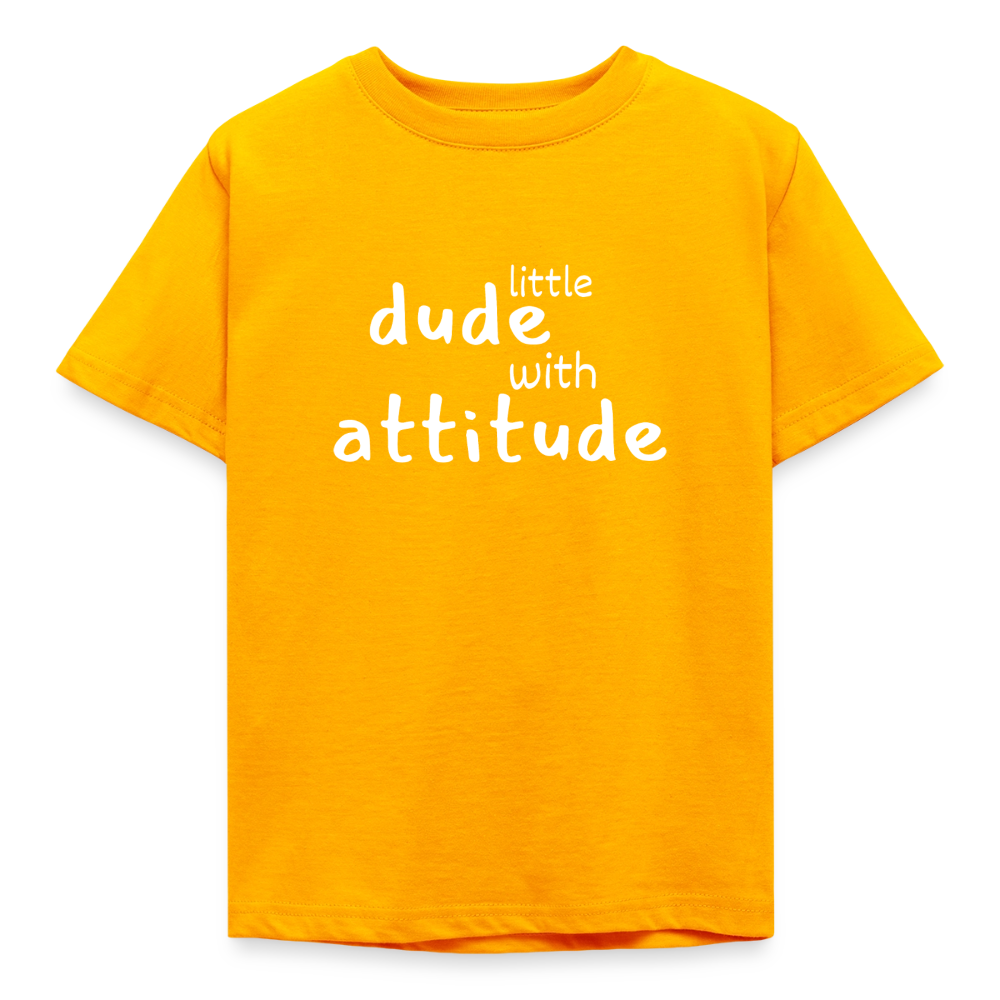 Kinder T-Shirt little dude with attitude - Gold