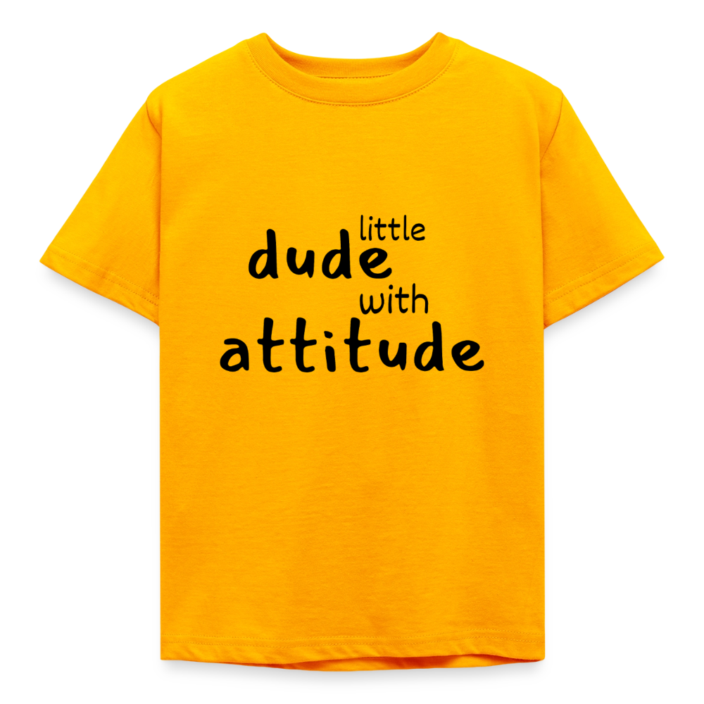 Kinder T-Shirt little dude with attitude - Gold