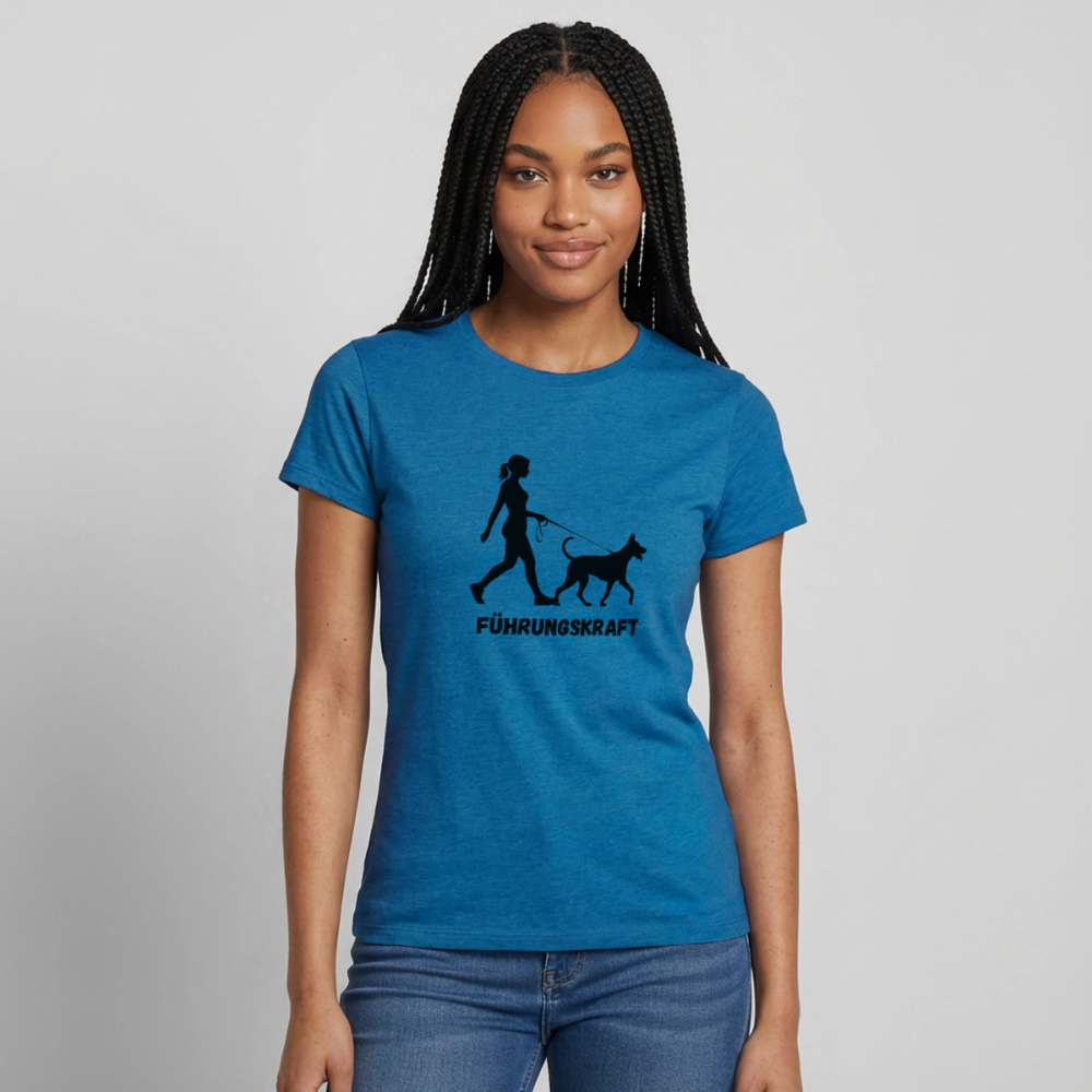 Frauen T-Shirt Führungskraft - Antikblaues Saphir meliert