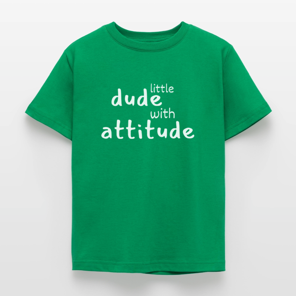 Kinder T-Shirt little dude with attitude - Kelly Green