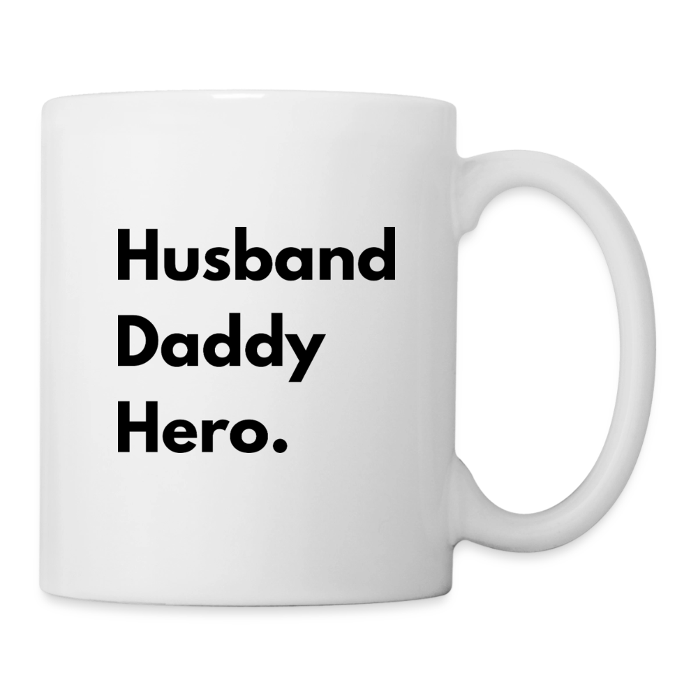 Tasse husband daddy hero - Weiß