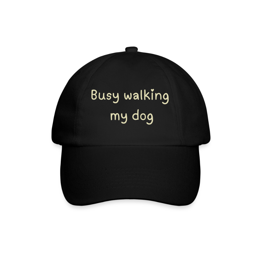 Baseballkappe Busy walking my dog - Schwarz/Schwarz