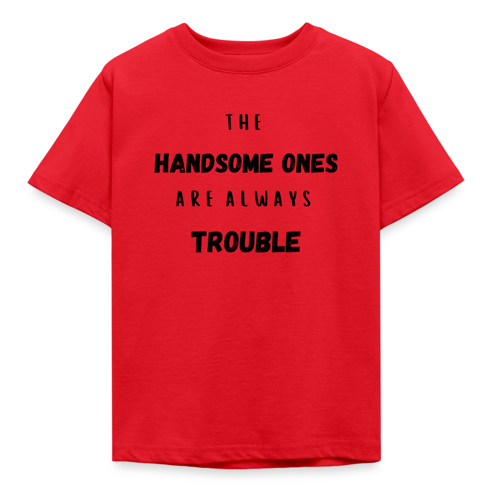 Kinder T-Shirt the handsome ones are always trouble - Rot