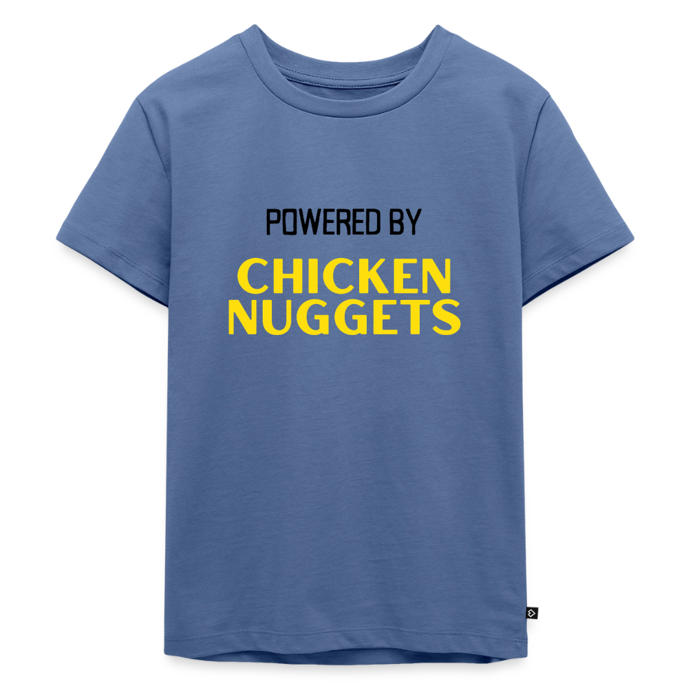 Kinder Premium T-Shirt powered by chicken nuggets - Taubenblau