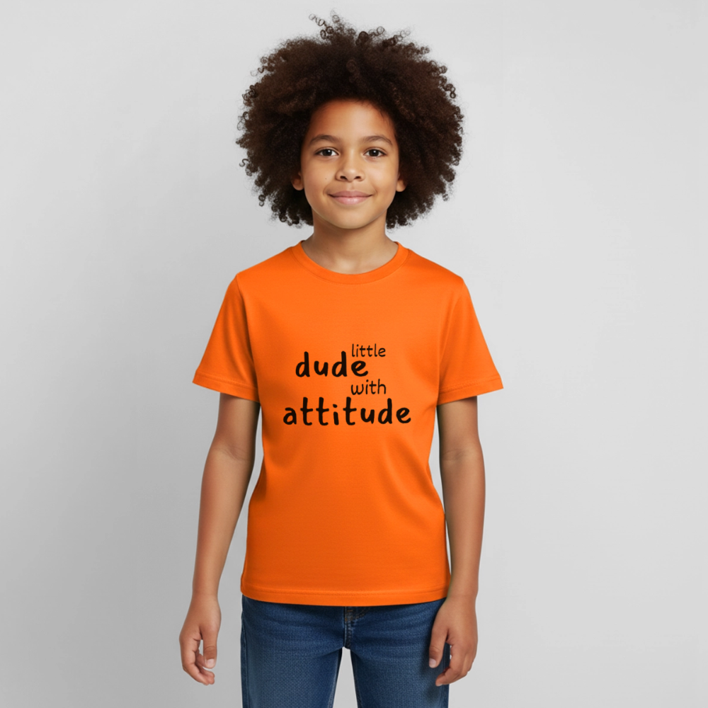 Kinder T-Shirt little dude with attitude - Orange