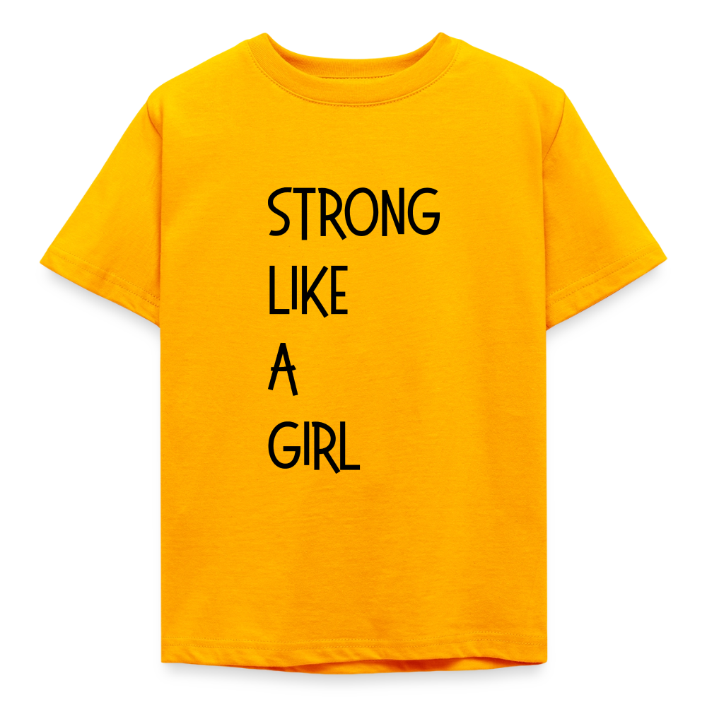 Kinder T-Shirt strong like a girl - Gold