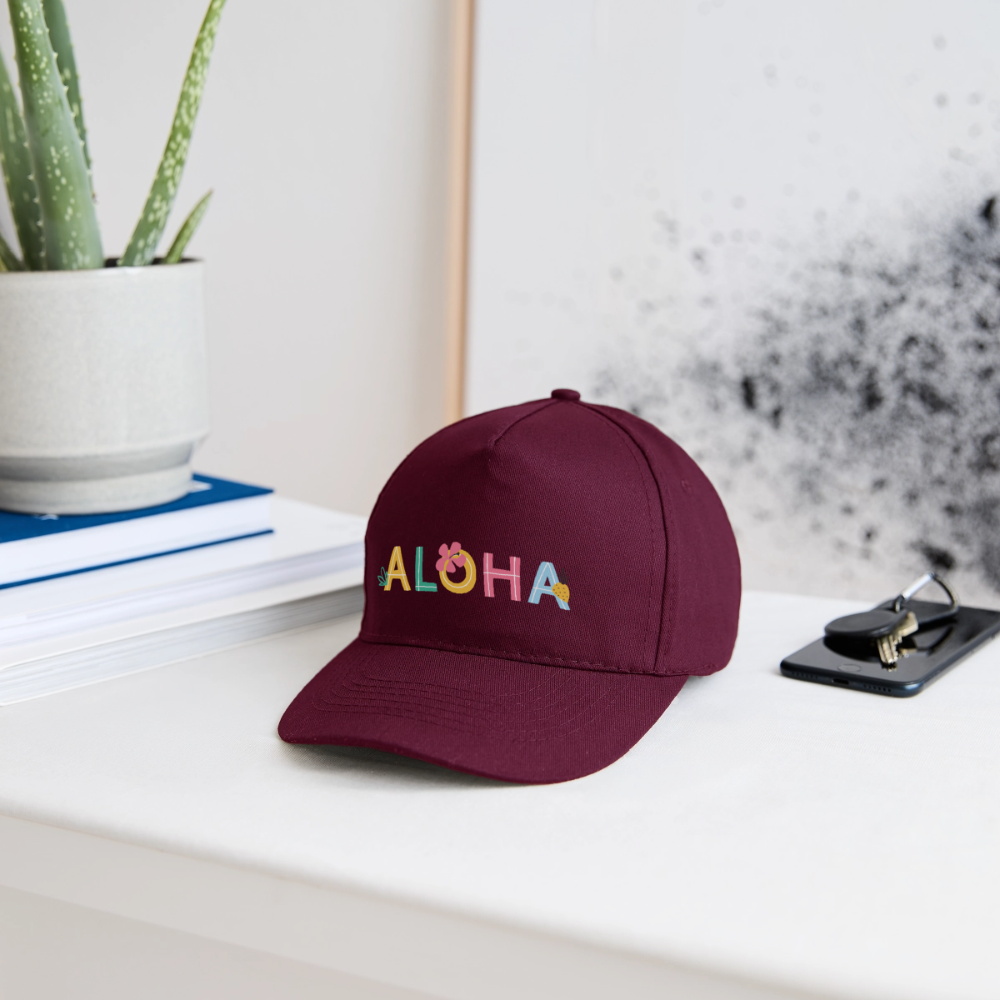 Bio-Baseballkappe Aloha - Burgunderrot