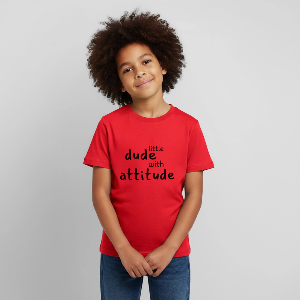 Kinder T-Shirt little dude with attitude - Rot