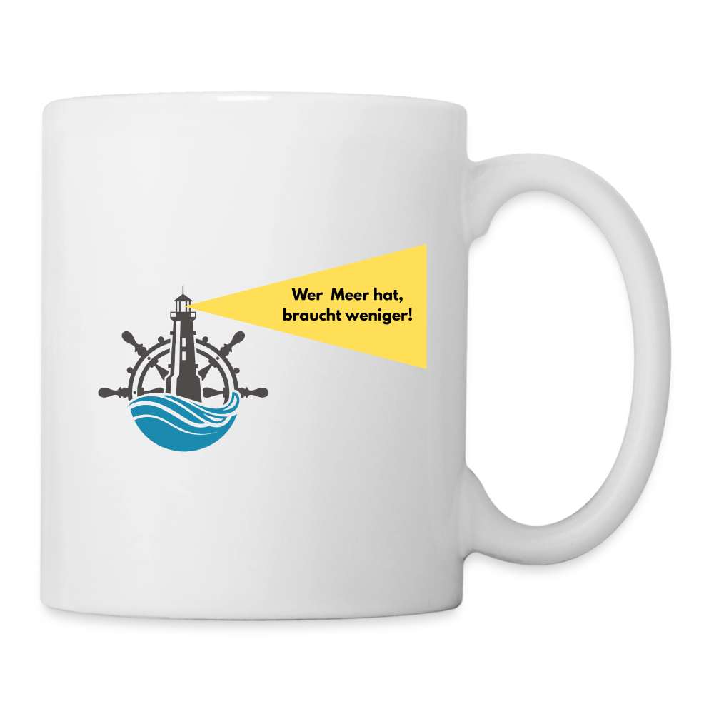 Tasse wer meer hat braucht weniger - Weiß