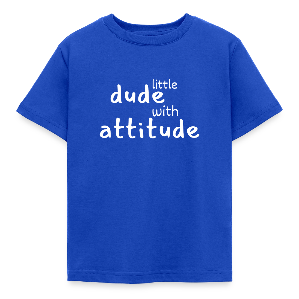 Kinder T-Shirt little dude with attitude - Royalblau