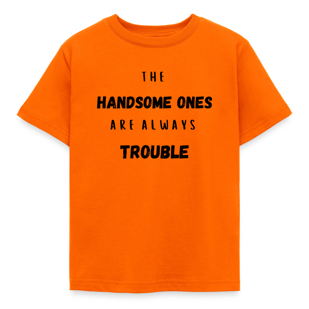 Kinder T-Shirt the handsome ones are always trouble - Orange