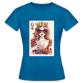 Frauen T-Shirt Queen - Antikblaues Saphir meliert