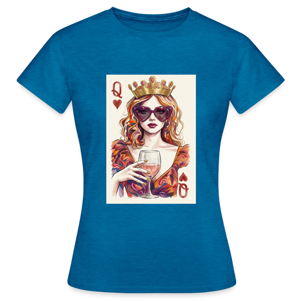 Frauen T-Shirt Queen - Antikblaues Saphir meliert