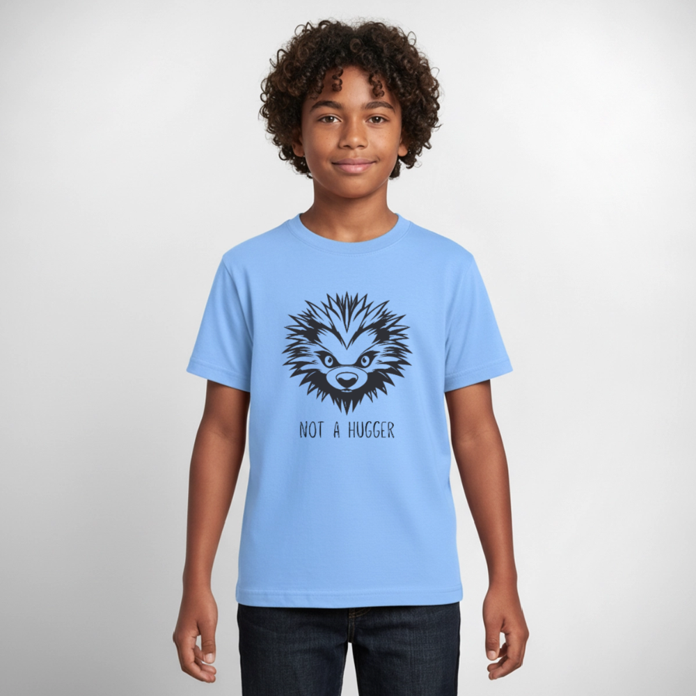 Teenager T-Shirt Not A Hugger - Himmelblau