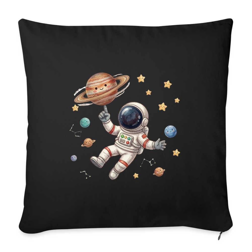 Kinderkissenbezug 44 x 44 cm Astronaut Basketball Planet - Schwarz