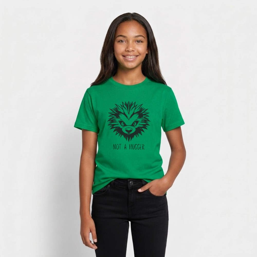 Teenager T-Shirt Not A Hugger - Kelly Green