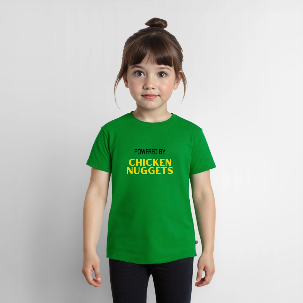 Kinder Premium T-Shirt powered by chicken nuggets - Grün