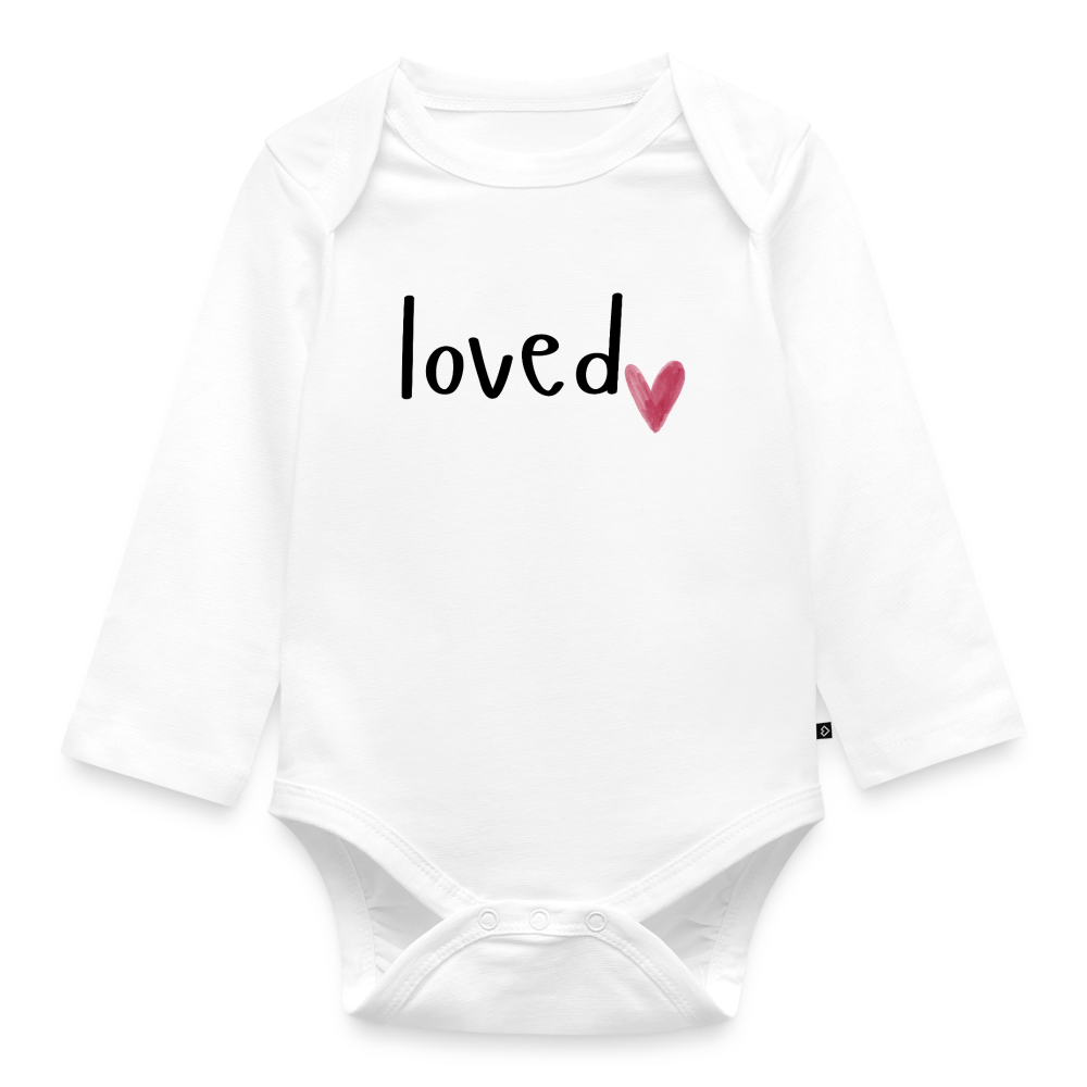 Baby Bio-Langarm-Body loved - Weiß