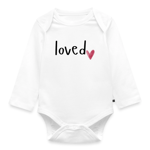 Baby Bio-Langarm-Body loved - Weiß