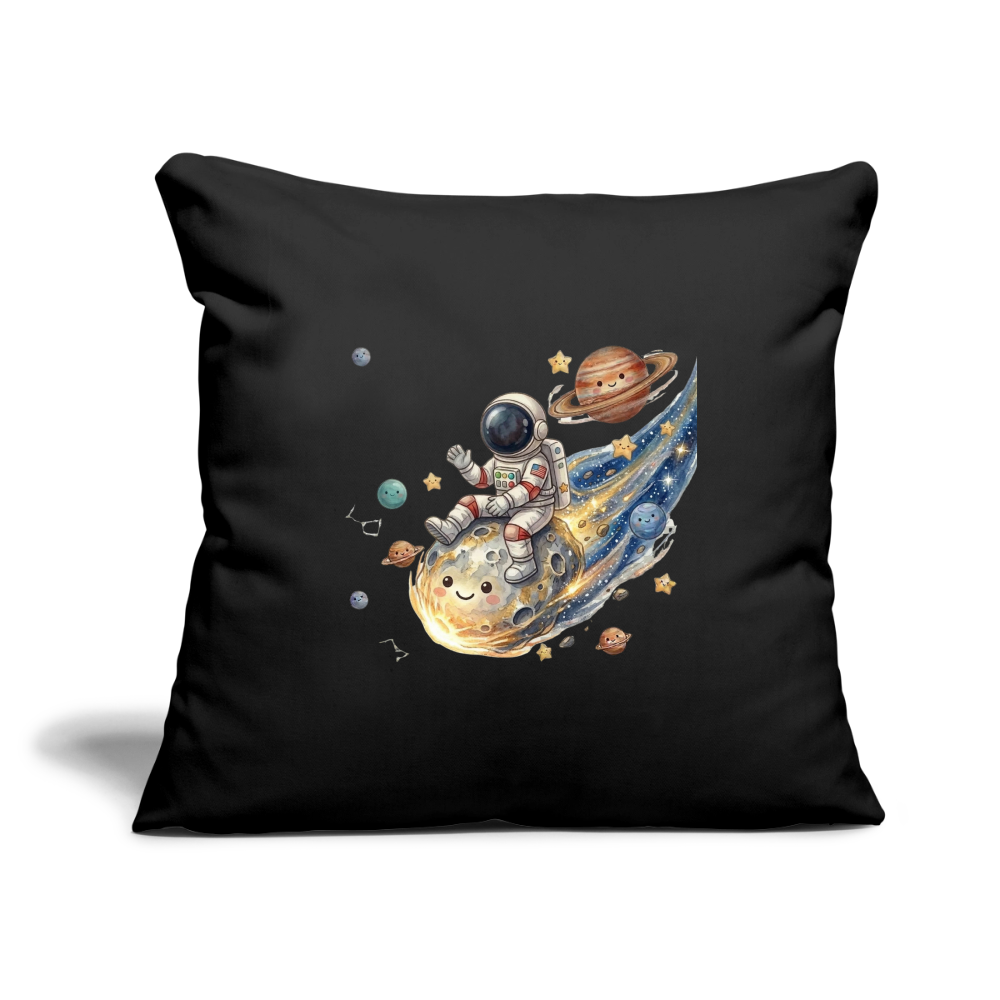 Kinderkissenbezug 44 x 44 cm Astronaut auf Asteroid - Schwarz