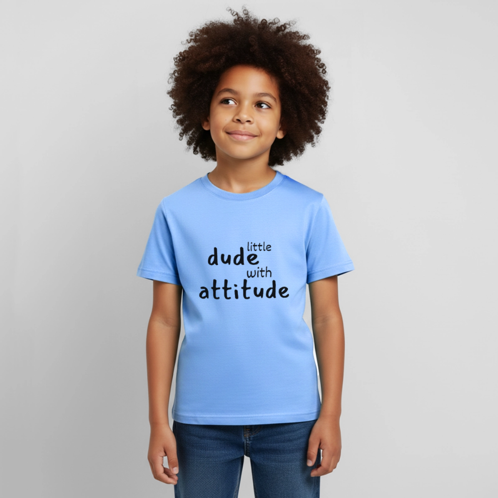 Kinder T-Shirt little dude with attitude - Himmelblau