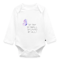 Baby Bio-Langarm-Body so tiny so small so loved by all - Weiß
