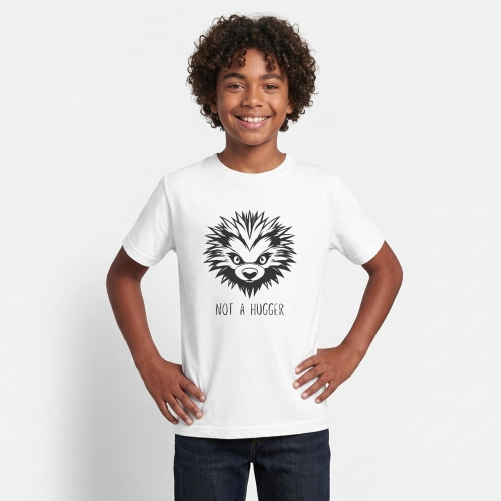 Teenager T-Shirt Not A Hugger - Weiß
