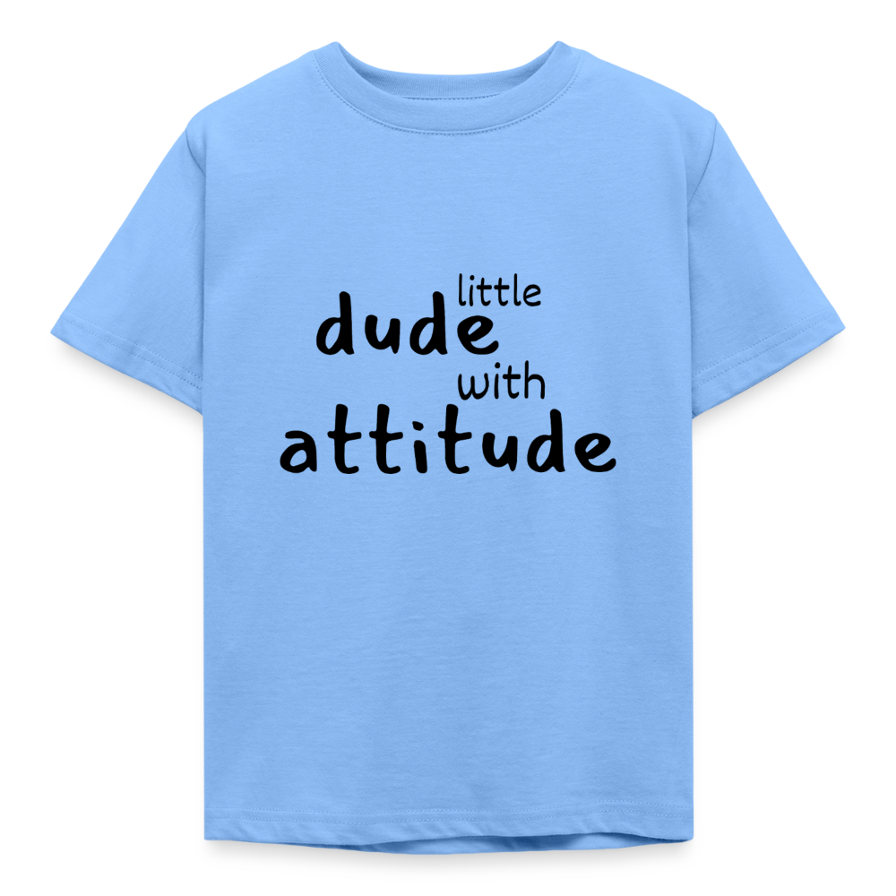 Kinder T-Shirt little dude with attitude - Himmelblau