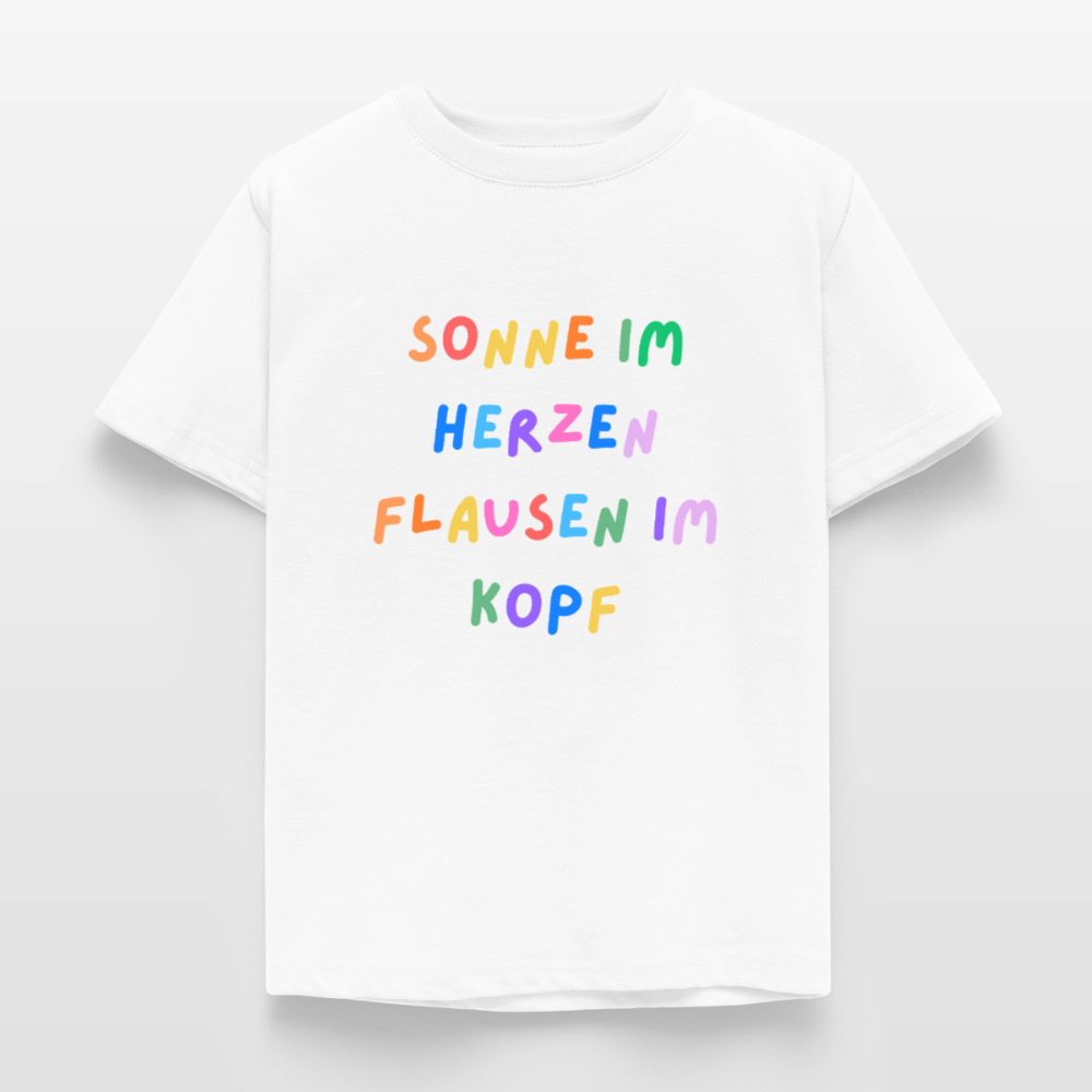 Kinder T-Shirt Sonne im Herzen, Flausen im Kopf - Weiß