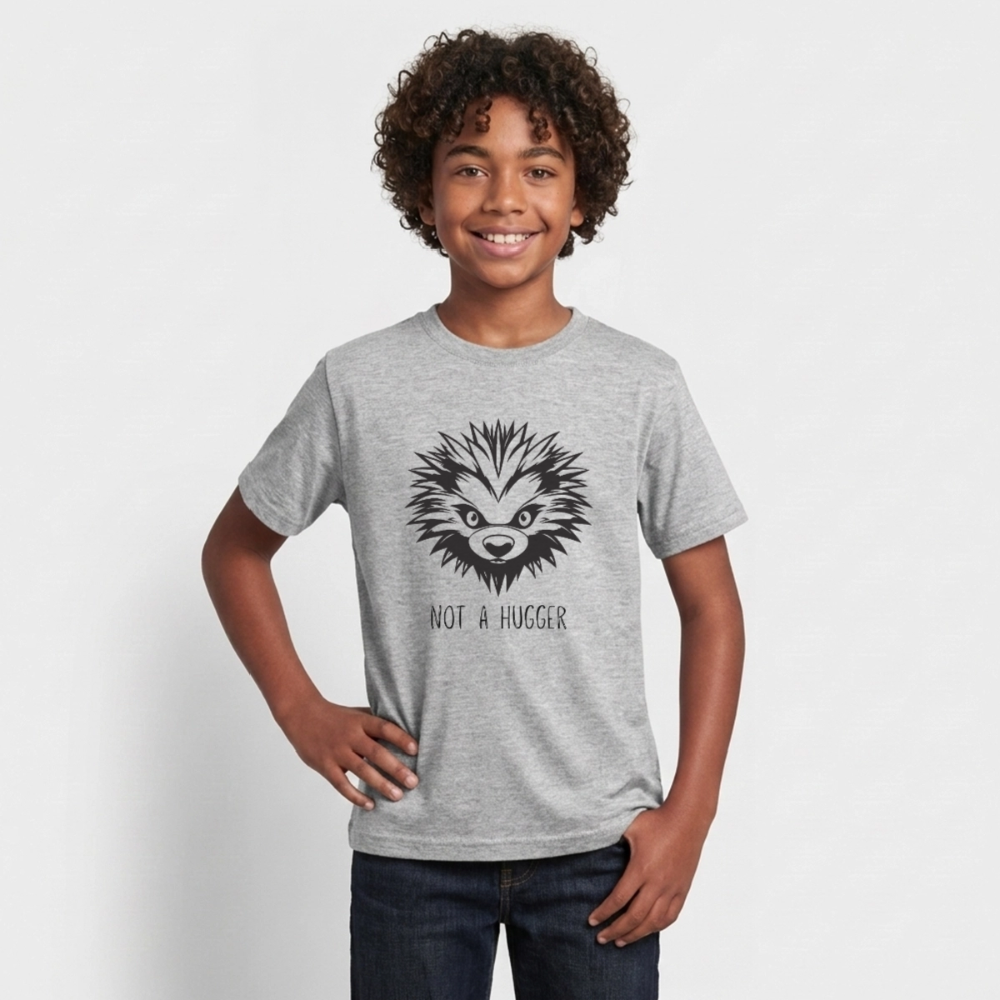 Teenager T-Shirt Not A Hugger - Grau meliert