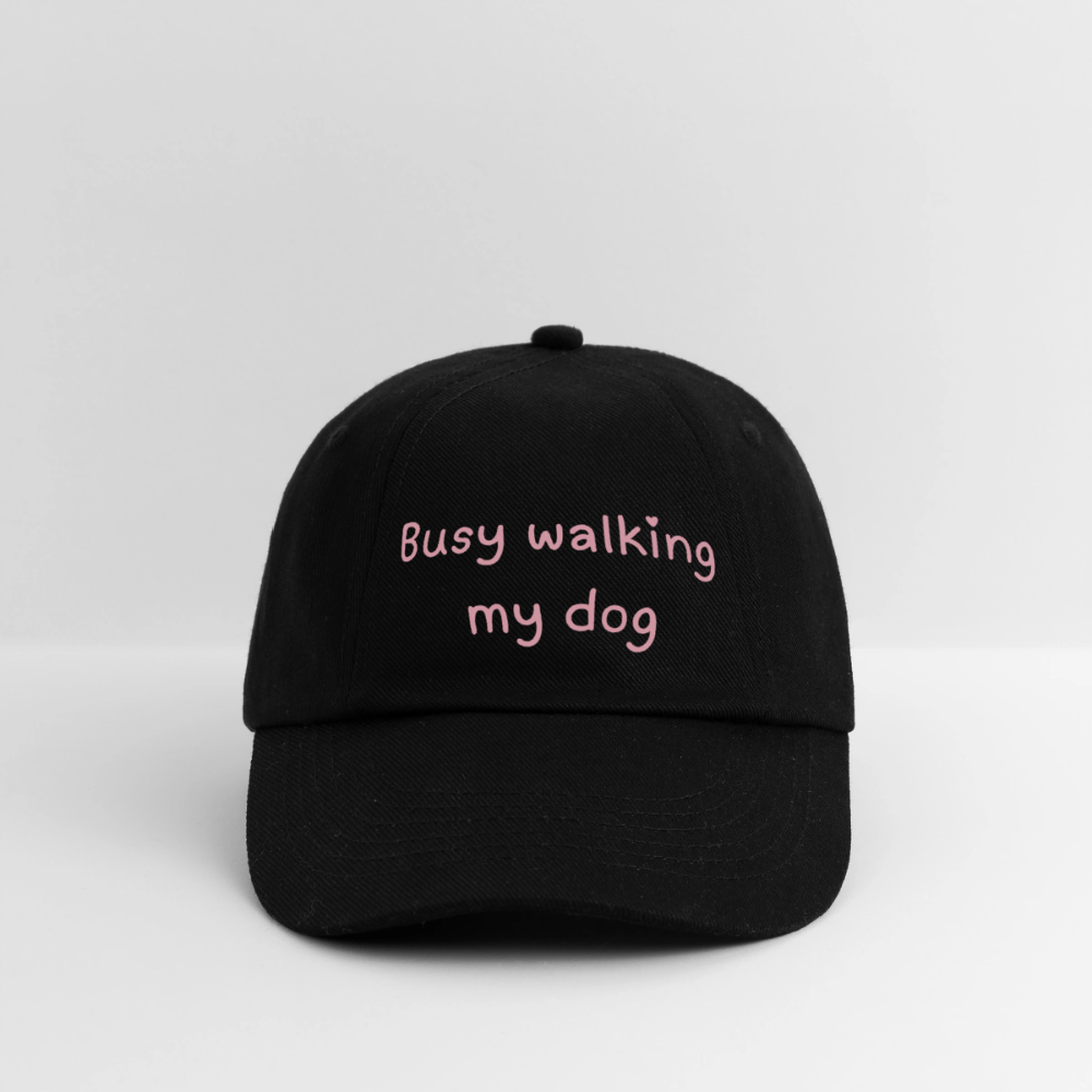 Baseballkappe Busy walking my dog - Schwarz/Schwarz