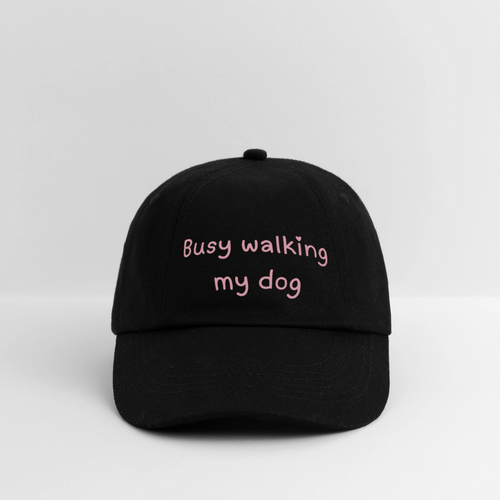Baseballkappe Busy walking my dog - Schwarz/Schwarz