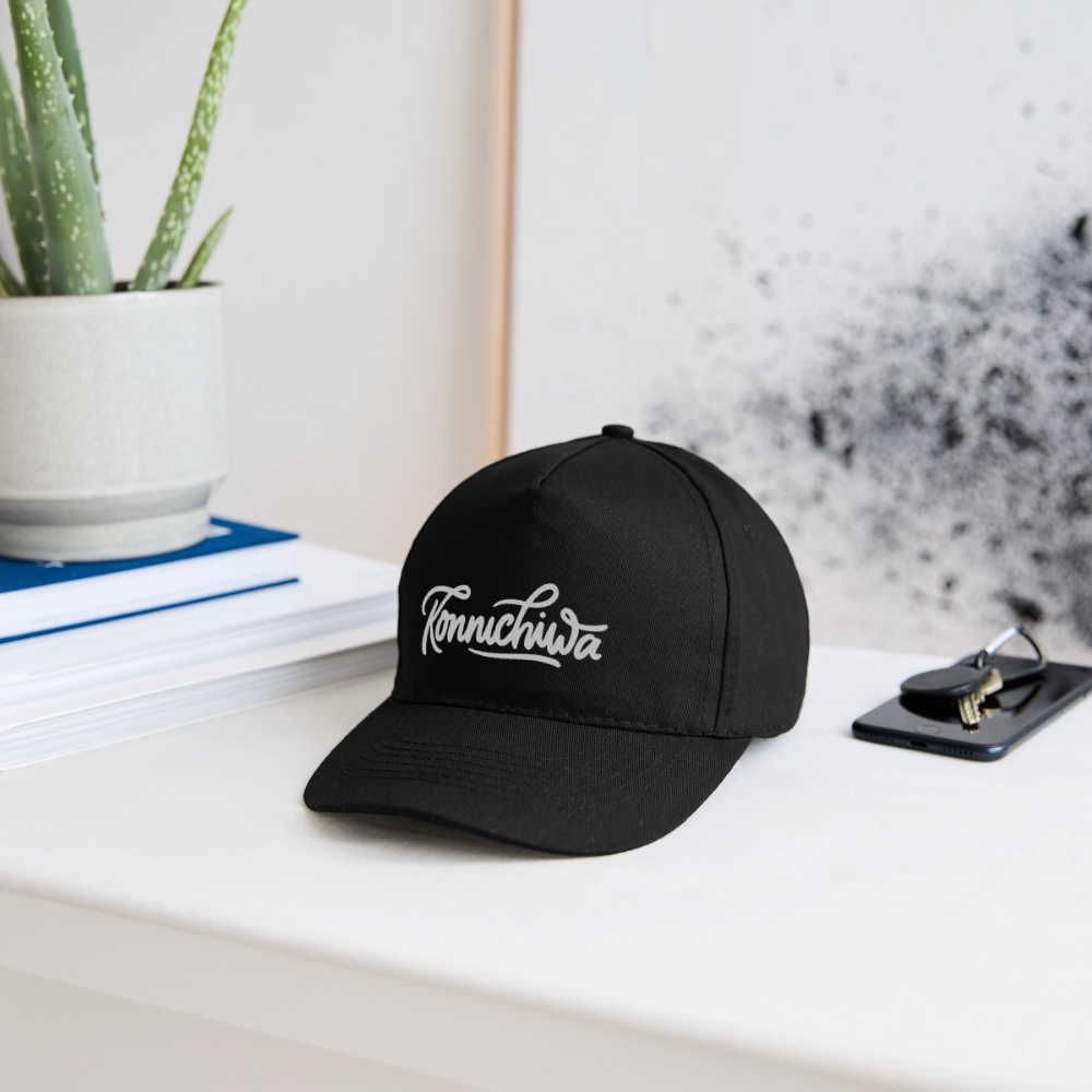 Bio-Baseballkappe Konnichiwa - Schwarz