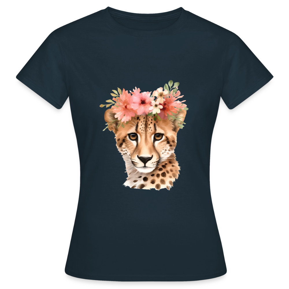 Frauen T-Shirt cheetah - Navy