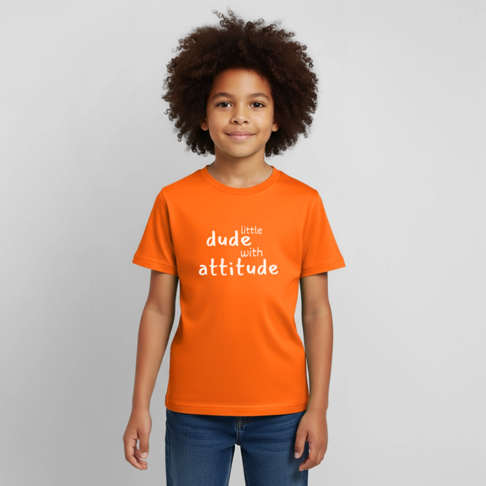 Kinder T-Shirt little dude with attitude - Orange