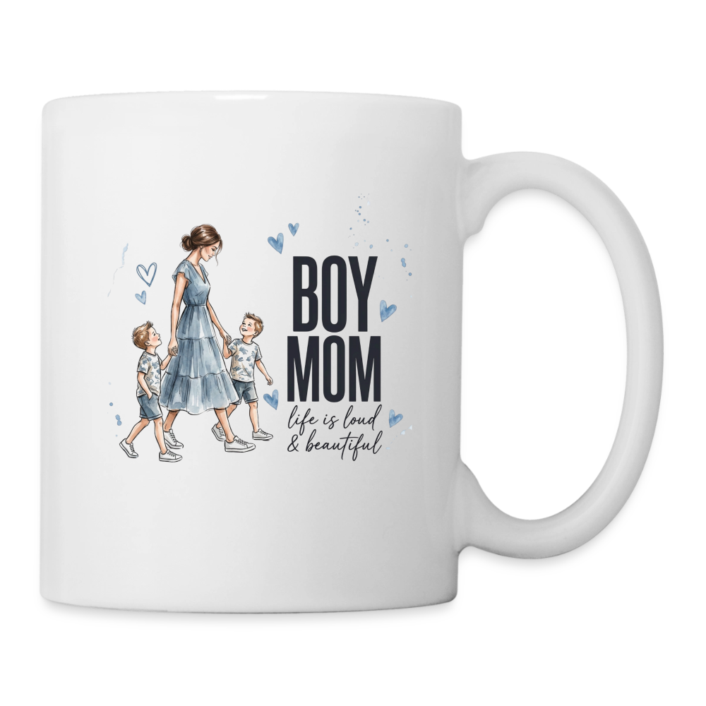 Tasse boy mom - Weiß