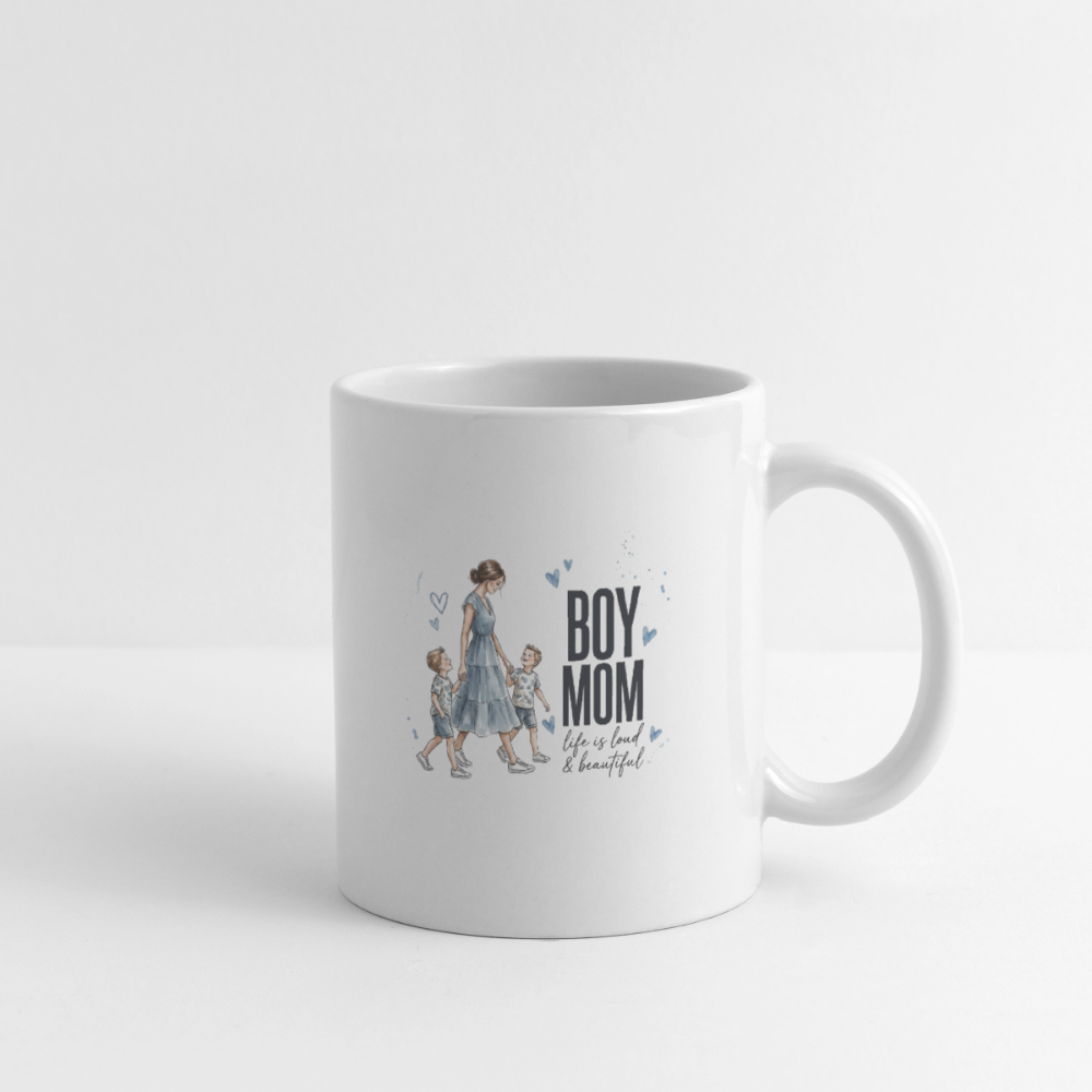 Tasse boy mom - Weiß